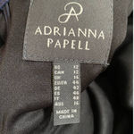 Adrianna Papell  Gown Lace Beaded Belt Cape Sleeve Navy Formal Evening, Size 12 Photo 6