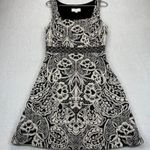 Anthropologie Ettawa  Dress Black White Floral Tapestry Sleeveless‎ Size S Photo 0