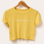 NWT Junk Food Clothing Yellow Crop Top “Sweet Like Honey” Size M Photo 0