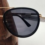 Ophelia Roe NWT  Black & Gold Aviator Sunglasses Photo 2