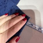 Uniqlo  Blue Cotton Eyelet Smocked Tiered Midi Dress XS 100% Cotton Photo 9