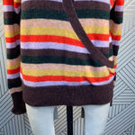 Madewell  Wrap-Front Pullover Sweater in Stripe‎ Photo 4