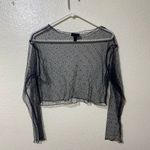 Privy  Mesh Rhinestone Mong Sleeve Top Size Medium Fairy Grunge Edgy Punk Photo 1