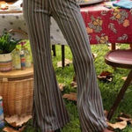 Natural Life  Multicolor Striped metallic shimmer wide leg Pants size M Photo 0
