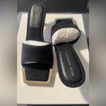 Good American NWT- The Standout Square Toe Slide in Black and Gold Size 7 Photo 5