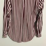 Velvet Heart  Rayon Striped Button Down Blouse, Soft Rose & White, Size M Photo 11