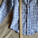 Frank & Eileen Shirt Blue & White Plaid Italian Linen Button Up Barry XXS READ Photo 10