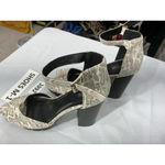 Charlotte Russe Womans Sandals 10 Ivory Beige Snake Print Ankle Strap Platform Photo 2