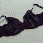 Cacique 40DDD Purple Floral Lace Metallic Unlined Balconette Bra Underwire Photo 4