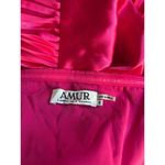 AMUR Milly Satin Pleated Strapless Cocktail Dress Pink Cabaret Womens Size 8 Photo 8