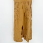 Madewell Womens Size 00 Linen Blend Dolman Sleeve Tie Waist Midi Dress Toffee Photo 5