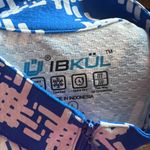 Ibkul Womens Golf Polo Top Shirt Blue White Colorful Athletic Large Photo 6