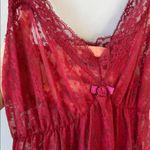 Vintage 70's Red Lace Donna Richard for Gilligan & O'Malley Nightgown Dress Size M Photo 2
