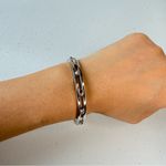 Coach  signature Hinged Silver color Bangle Bracelet with cubic zirconia Photo 5