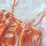 A New Day Orange and White Leaf Print Camisole Photo 1