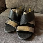 Moca Sequin Strappy Heels | Black & Silver Glam Open Toe Pumps | 8.5 Photo 3