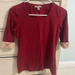 Burberry  Brit red 3/4 Sleeve Shirt small  Photo 0