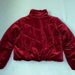 LEOLA COUTURE velvet puffer burgundy full zip fully lined cropped coat size M Purple Size M Photo 3