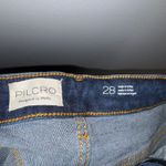 Pilcro  Anthropologie the Annie high rise straight‎ leg jeans raw hem denim blue Photo 9