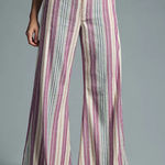 Anthropologie  Low-Rise Flare Pants striped size 12 tall Photo 0