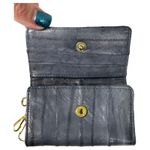 Vintage Eel Skin Grey Gold Hardware Key Case Coin Purse Gray Photo 3