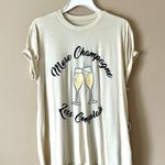 Show Me Your Mumu | Beige MORE CHAMPAGNE Oversized Graphic Tee Sz S Photo 0