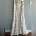 Mac Duggal  White One-Shoulder Gown with Feather Detail, size 8 NWT Photo 2