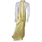 AQUA  Formal Women's Yellow Charmeuse Halter Neck Long Dress Sz 8 Photo 5