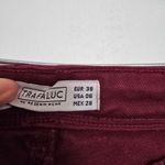ZARA  Trafaluc Denim Red Burgundy Skinny Jeans Photo 3