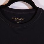 L*Space Active Aim High Crew Neck Long Sleeve Crop Top Solid Black Small Photo 1