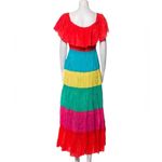 Alice + Olivia  Kia Smocked Rainbow Cold-Shoulder A-Line Dress NWT 12 Photo 3