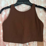 Girlfriend Collective Cafe Brown Topanga Crop Top Sports Bra Photo 0