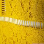 Altar'd State NEW mustard yellow lace dress with ruffle neck , M Photo 8