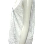 Medium White Sleeveless V Neck Top Eyelet Pattern Polyester Rayon Spandex Blend Size undefined Photo 1