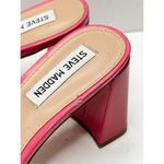 Steve Madden Sandals Womens Size 6.5 Rego Slides Pink Patent Faux Leather Heels Photo 8