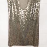 Alice + Olivia Gold Sequin Mini Dress Cap Sleeve Photo 7