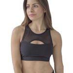 NWT High Neck Mesh Bra Black Size L Photo 0