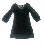 Laundry by Shelli Segal Black Lace Shift Dress Balloon Sleeves Size 2 NWOT Photo 1