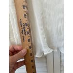 Melissa Paige  Pleated Tie Neck Blouse Shirt Ivory Long Sleeve Size L Fairy Photo 5