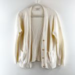 J.Crew  Cotton Blend Long Sleeve V Neck Knit Cardigan Sweater Cream XS Photo 2