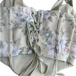 Mine Size S Floral Corset Pastel Sage Green Bow Strap Coquette Feminine Romantic Photo 8