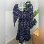 SEA NEW YORK Navy Pink Noah Smocked Long Sleeve Midi Dress Size‎ 2 Blue Photo 5