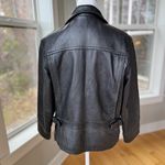 Vintage Rainforest Black Leather Jacket Quilted Lining Buckle Details Medium Photo 3