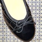 Christopher & Banks  black patten leather quilted look design with tie on front Photo 1