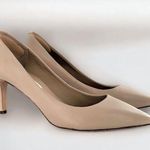 Diane Von Furstenberg DVF Beige Leather Pointed Toe Classic Pumps Heels Size 6.5  Photo 0