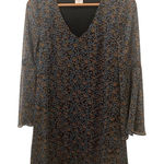 CAbi  Poise Long Bell Sleeve Lined Floral Shift‎ Dress Style 3648 Photo 0