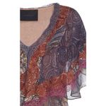 Costarellos Frill Ruffle Tiered Dress Bohemian Cottagcore Paisley Patches Orange Size undefined Photo 1