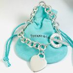 Tiffany & Co. Vintage Sterling Silver Heart Tag Toggle Bracelet 7.75” Rare Photo 0
