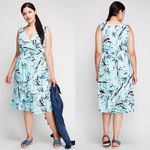 Lane Bryant Surplice V-Neck Smocked-Waist Jersey Midi Dress Plus Size 26 / 28 Photo 1