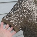 J.Crew Short Sleeve Sequin Top With Silk Trim Photo 2